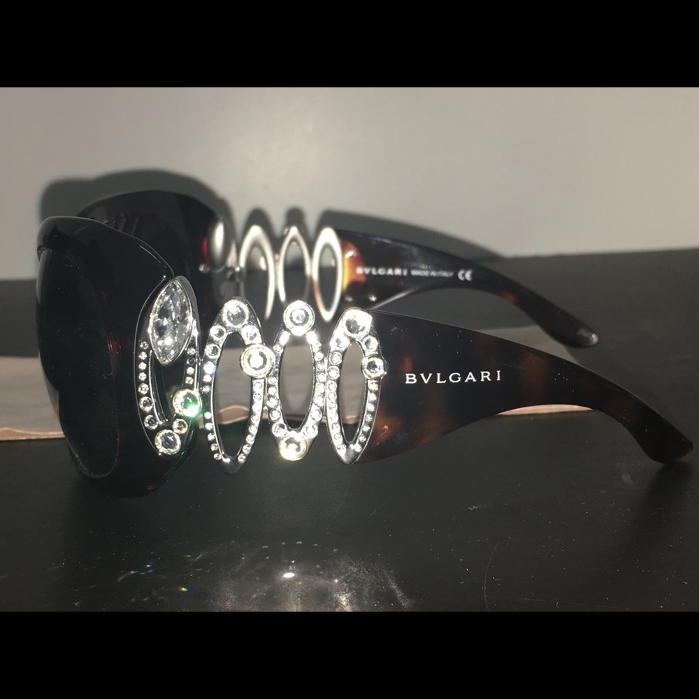 BVLGARI 8016 B TORTOISE RHINESTONE SUNGLASSES!